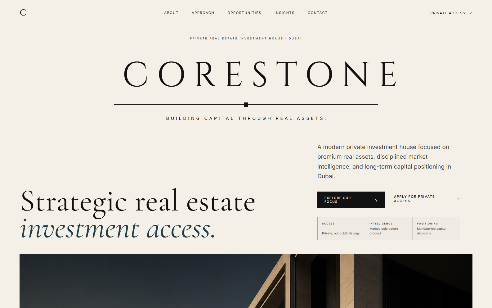 Corestone desktop website mockup