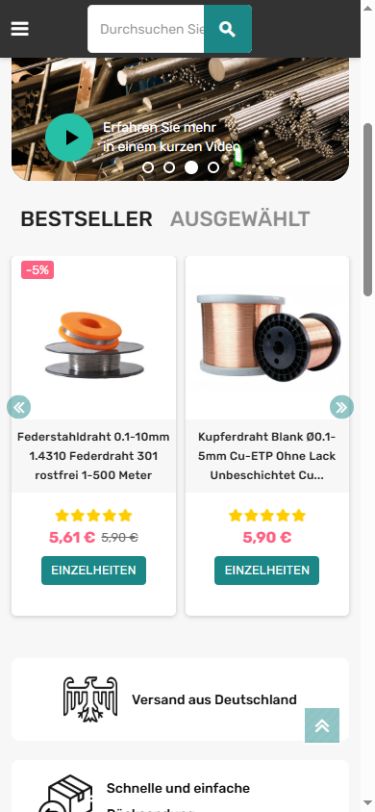 Evek GmbH mobile website mockup